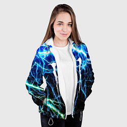 Куртка с капюшоном женская Monster energy electro, цвет: 3D-белый — фото 2