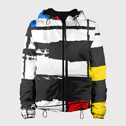 Куртка с капюшоном женская В стиле пита мондриана, цвет: 3D-черный