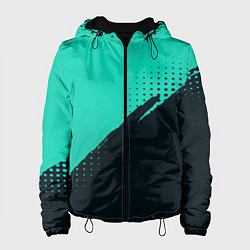 Куртка с капюшоном женская Color black light blue, цвет: 3D-черный