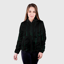 Куртка с капюшоном женская Color black turquoise, цвет: 3D-черный — фото 2