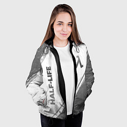 Куртка с капюшоном женская Half-Life - white gradient вертикально, цвет: 3D-черный — фото 2