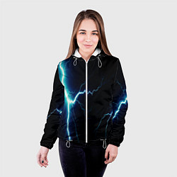 Куртка с капюшоном женская Lightning light blue, цвет: 3D-белый — фото 2