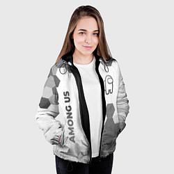 Куртка с капюшоном женская Among Us - white gradient вертикально, цвет: 3D-черный — фото 2