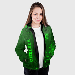Куртка с капюшоном женская Chelsea - green gradient вертикально, цвет: 3D-черный — фото 2
