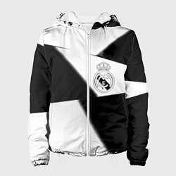Куртка с капюшоном женская Real Madrid geometry black, цвет: 3D-белый