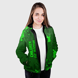 Куртка с капюшоном женская Children of Bodom - green gradient вертикально, цвет: 3D-черный — фото 2