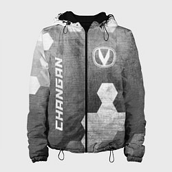 Куртка с капюшоном женская Changan - grey gradient вертикально, цвет: 3D-черный