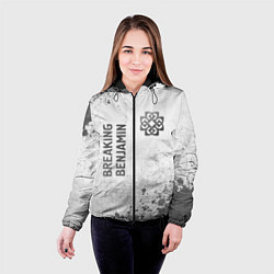 Куртка с капюшоном женская Breaking Benjamin - white gradient вертикально, цвет: 3D-черный — фото 2