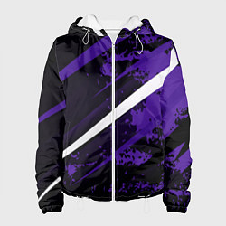 Куртка с капюшоном женская Color black purple line, цвет: 3D-белый