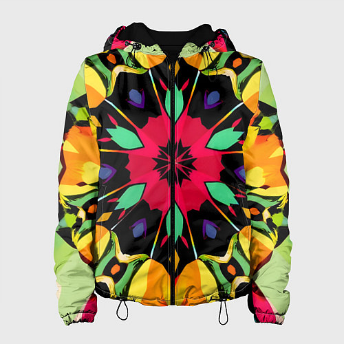 Женская куртка Салатовый калейдоскоп / 3D-Черный – фото 1