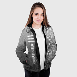 Куртка с капюшоном женская OneRepublic - grey gradient по-вертикали, цвет: 3D-черный — фото 2