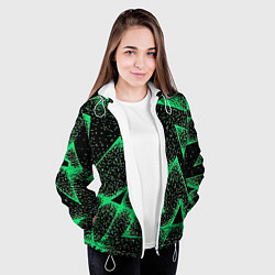 Куртка с капюшоном женская A light green triangle with dots, цвет: 3D-белый — фото 2