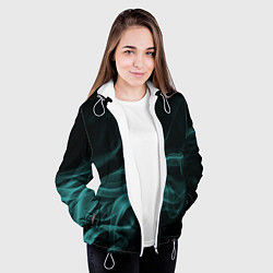 Куртка с капюшоном женская Color smoke turquoise, цвет: 3D-белый — фото 2