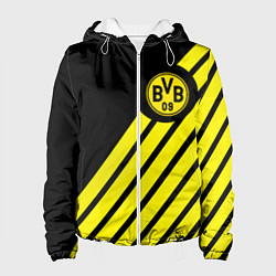 Куртка с капюшоном женская Borussia geometry yellow, цвет: 3D-белый
