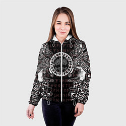 Куртка с капюшоном женская Дерево жизни и древние руны, цвет: 3D-белый — фото 2