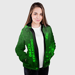 Куртка с капюшоном женская Death Stranding - green gradient вертикально, цвет: 3D-черный — фото 2