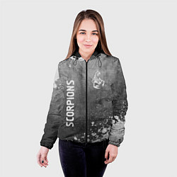 Куртка с капюшоном женская Scorpions - grey gradient вертикально, цвет: 3D-черный — фото 2
