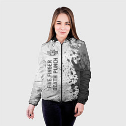 Куртка с капюшоном женская Five Finger Death Punch - white gradient по-вертик, цвет: 3D-черный — фото 2