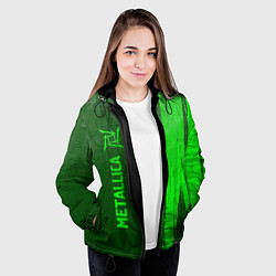 Куртка с капюшоном женская Metallica - green gradient по-вертикали, цвет: 3D-черный — фото 2
