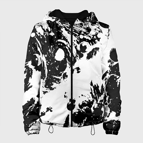 Женская куртка Белый с чёрной абстракцией / 3D-Черный – фото 1