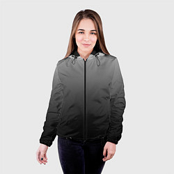 Куртка с капюшоном женская Текстурированный градиент тёмно-серый, цвет: 3D-черный — фото 2