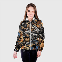 Куртка с капюшоном женская Итальянские мемы брайнрот, цвет: 3D-белый — фото 2