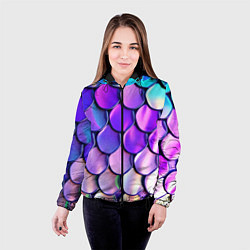 Куртка с капюшоном женская Мазки краски с градиентом, цвет: 3D-черный — фото 2