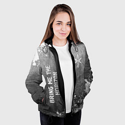 Куртка с капюшоном женская Bring Me the Horizon - grey gradient вертикально, цвет: 3D-черный — фото 2