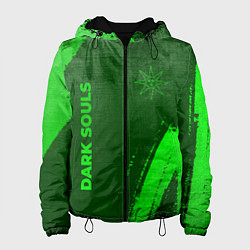 Куртка с капюшоном женская Dark Souls - green gradient вертикально, цвет: 3D-черный