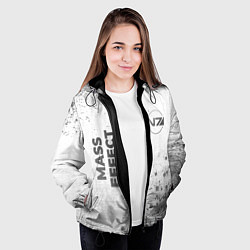 Куртка с капюшоном женская Mass Effect - white gradient вертикально, цвет: 3D-черный — фото 2