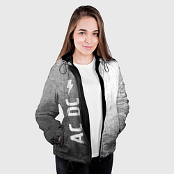 Куртка с капюшоном женская AC DC - grey gradient по-вертикали, цвет: 3D-черный — фото 2