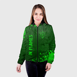 Куртка с капюшоном женская In Flames - green gradient вертикально, цвет: 3D-черный — фото 2