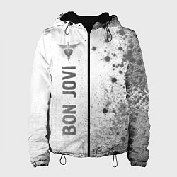 Куртка с капюшоном женская Bon Jovi - white gradient по-вертикали, цвет: 3D-черный