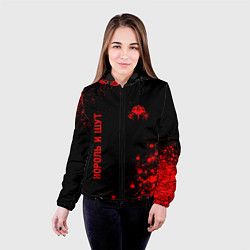 Куртка с капюшоном женская Король и Шут - red gradient вертикально, цвет: 3D-черный — фото 2