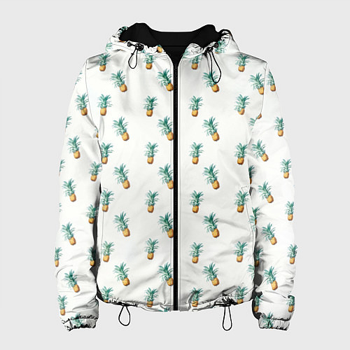 Женская куртка Летние мотивы ананас / 3D-Черный – фото 1