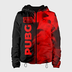 Куртка с капюшоном женская PUBG - red gradient по-вертикали, цвет: 3D-черный