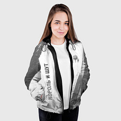 Куртка с капюшоном женская Король и Шут - white gradient вертикально, цвет: 3D-черный — фото 2