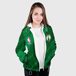 Куртка с капюшоном женская Boston Celtics NBA basketball, цвет: 3D-белый — фото 2