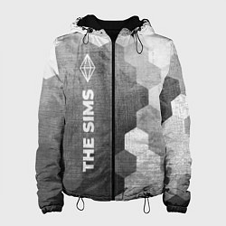 Куртка с капюшоном женская The Sims - grey gradient по-вертикали, цвет: 3D-черный