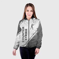 Куртка с капюшоном женская Counter Strike - white gradient вертикально, цвет: 3D-черный — фото 2