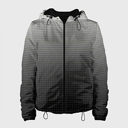 Куртка с капюшоном женская Градиент металлический тёмно-серый, цвет: 3D-черный