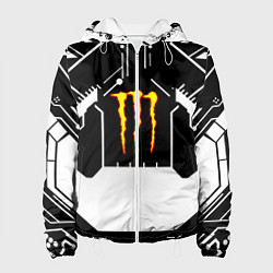 Куртка с капюшоном женская Monster energy geometry, цвет: 3D-белый