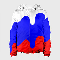 Куртка с капюшоном женская Патриот - флаг, цвет: 3D-белый
