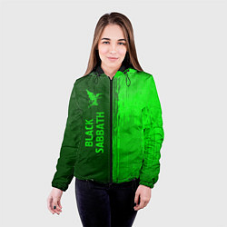 Куртка с капюшоном женская Black Sabbath - green gradient по-вертикали, цвет: 3D-черный — фото 2