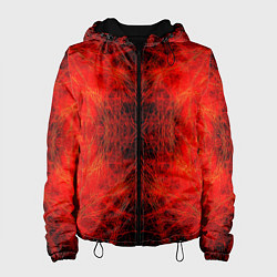 Куртка с капюшоном женская Красно-черная кожа дракона, цвет: 3D-черный