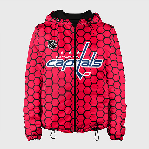Женская куртка Вашингтон Кэпиталз - красные соты / 3D-Черный – фото 1