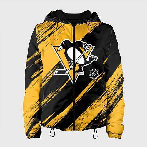 Женская куртка Питтсбург Пингвинз - брызги краски / 3D-Черный – фото 1