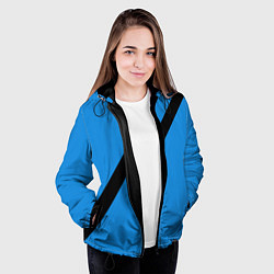 Куртка с капюшоном женская Пристегнутый ремень безопасности, синий, цвет: 3D-черный — фото 2