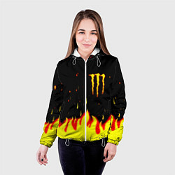 Куртка с капюшоном женская Monster energy fire steel, цвет: 3D-белый — фото 2