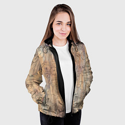 Куртка с капюшоном женская Стимпанк элементы, цвет: 3D-черный — фото 2